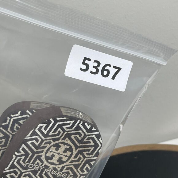 Tory Burch Women Shoes Brown Beige 10 M Toe Post Thong Flip Flop Beach Sandals - Picture 8 of 8